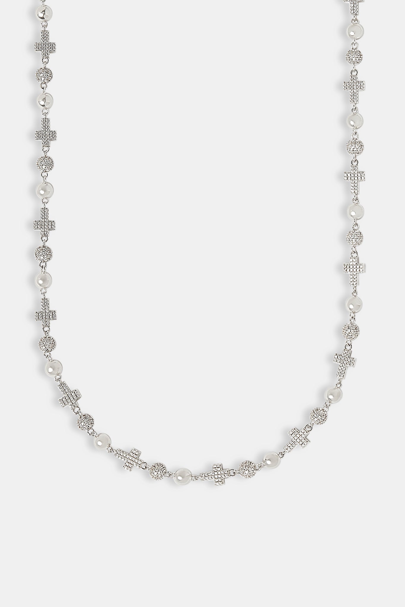 Iced Bead & Cross Chain - 6mm